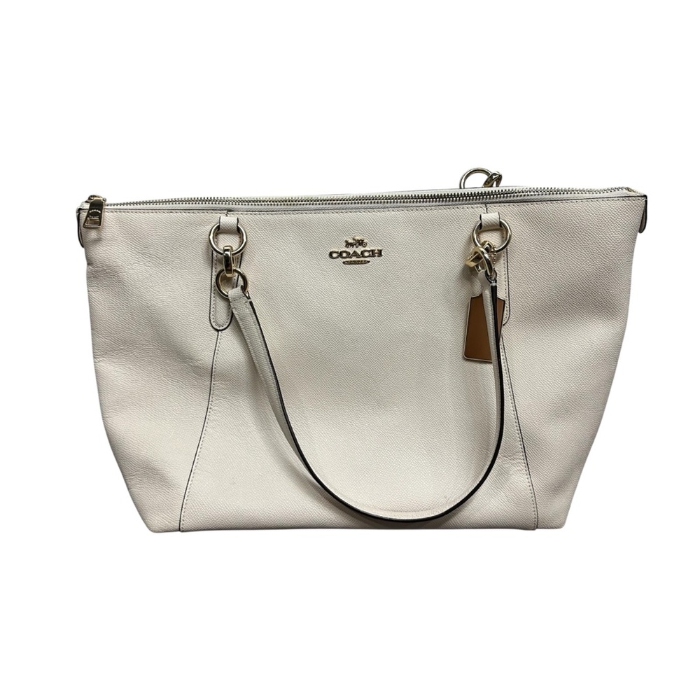 Coach Ellis Tote Pebble Cream Leather Gold Hardware Shoulder Tote